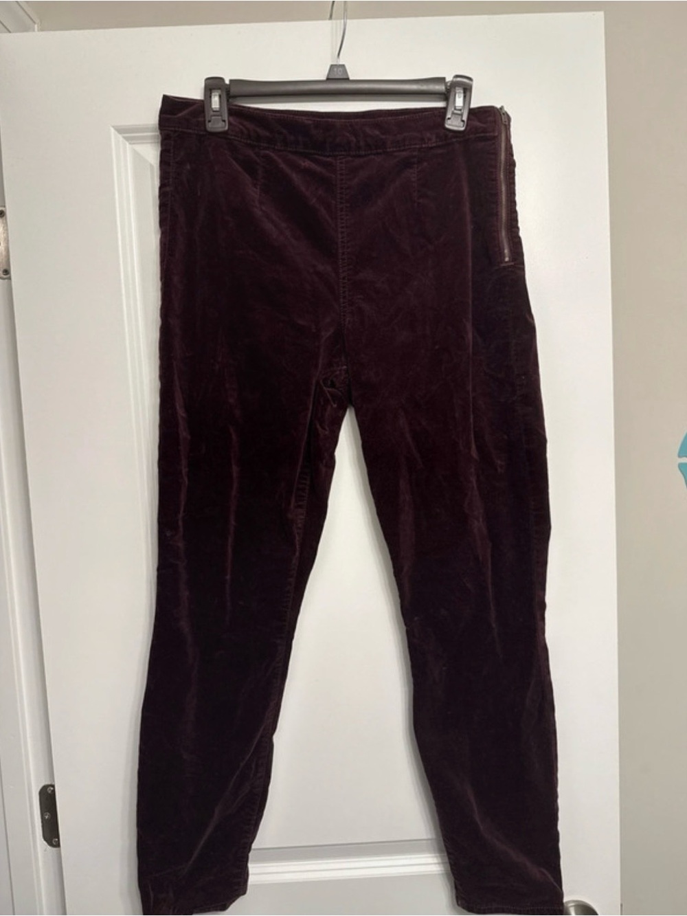 GAP Women's Burgundy Velvet Skinny Pants